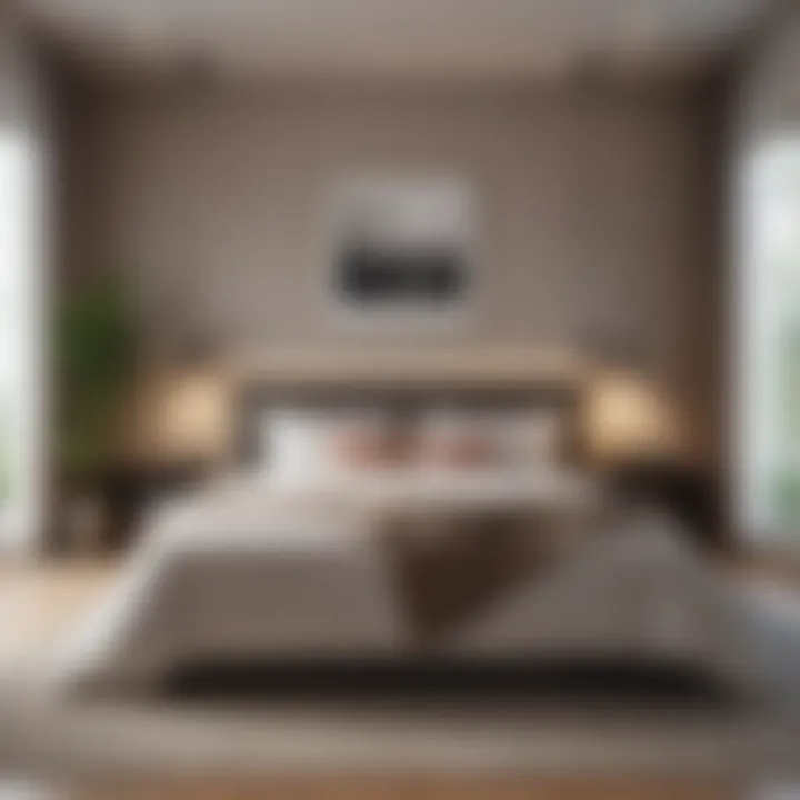 A digital mockup of a beautifully designed bedroom showcasing modern decor and layout.