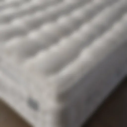 Close-up of a pillow top mattress showcasing its plush layers