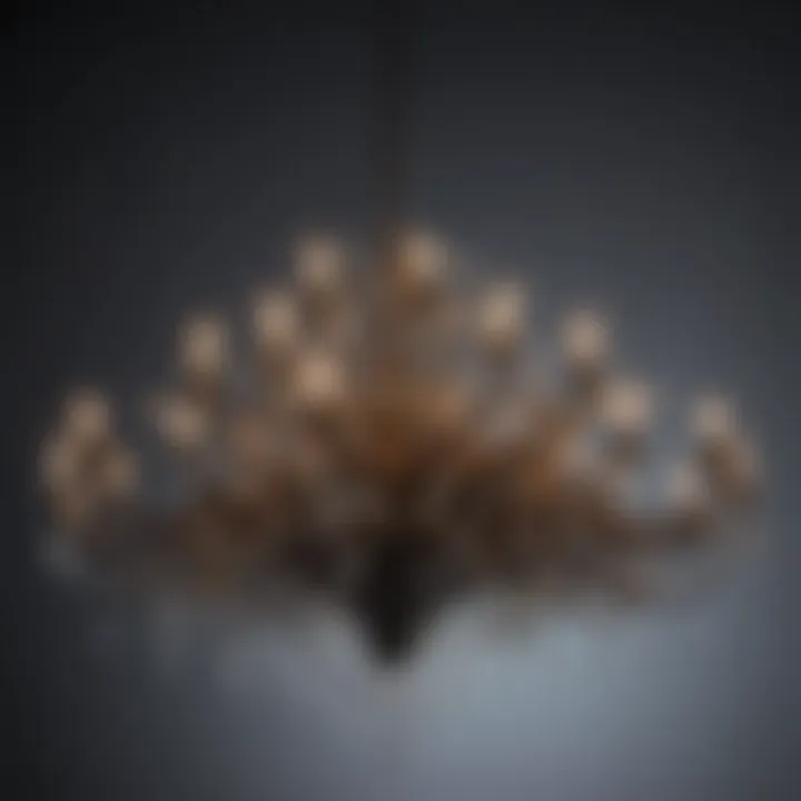 Contemporary chandelier design with a blend of styles and lighting effects