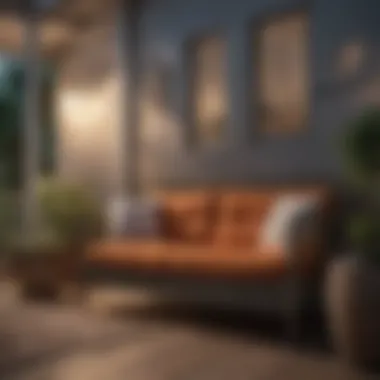 Porch sofa in a seasonal setting