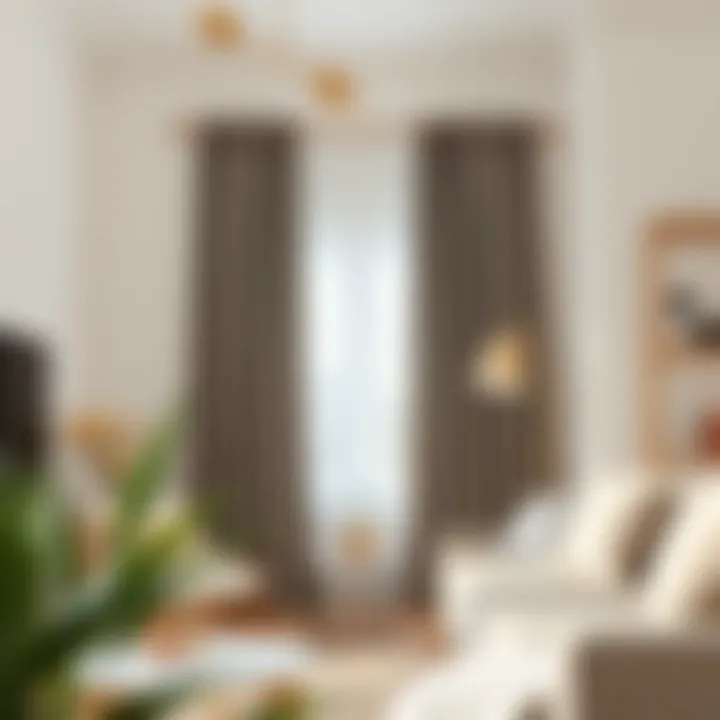 Neutral gray curtains creating balance in a cream space