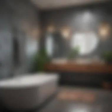 Stylishly Designed Bathroom with Coordinated Colors Stylish bathroom with color-coordinated decor and paint