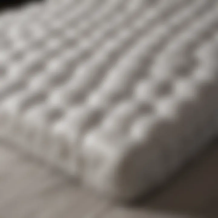 Close-up of mattress materials showcasing insulation