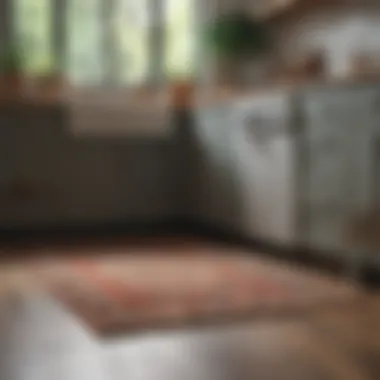 Optimal Rug Placement in the Kitchen Well-placed rug enhancing kitchen aesthetics