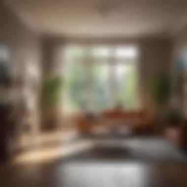 Natural Light in Living Room A bright living room illuminated by natural light, showcasing how lighting influences color perception.