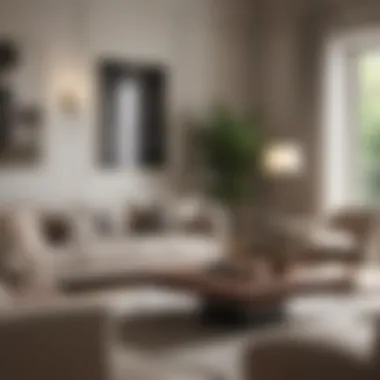 Tranquil Neutral Living Room A serene living room featuring soft neutral tones that convey tranquility and elegance.