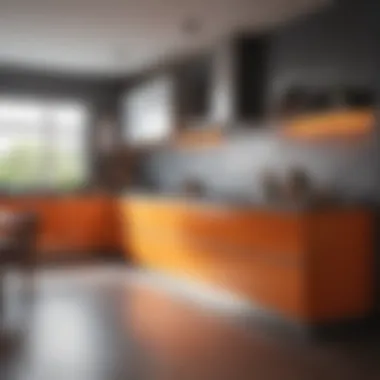 Dynamic Look with Contrasting Colors in Kitchen A vibrant kitchen with contrasting colors for a dynamic look