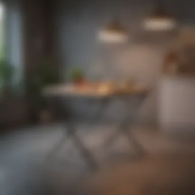 Stylish Folding Table for Space-Saving Stylish folding table in a minimalistic setting