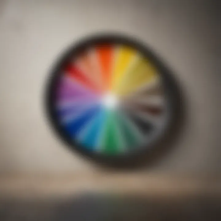 A color wheel displaying various paint shades and tones