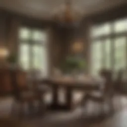 Elegant wooden dining table set in a classic style