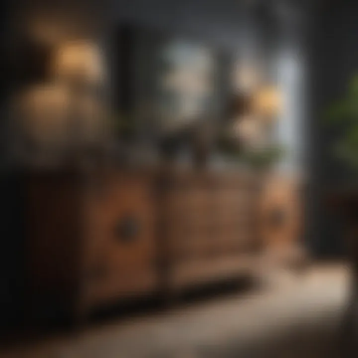 Intricate vintage dining room sideboard showcasing craftsmanship