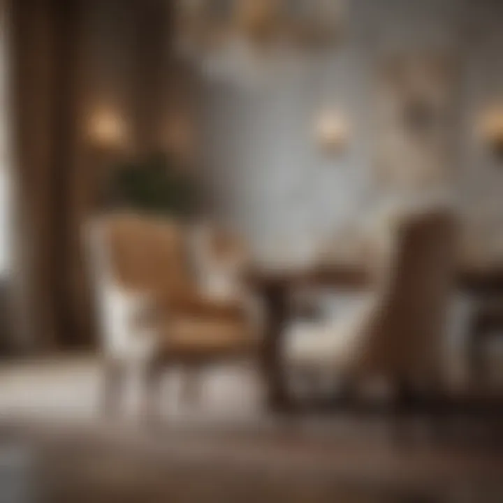 Luxurious dining chairs upholstered in rich fabric