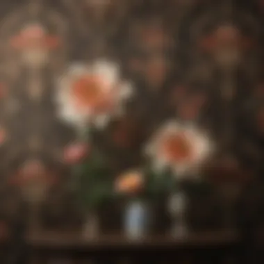 Victorian Elegance: Floral Patterns in Wallpaper Elegant Victorian wallpaper featuring intricate floral patterns