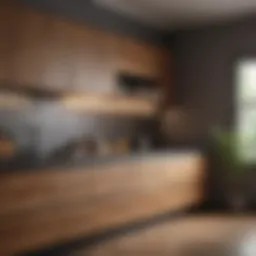 Elegant wooden kitchen cabinet design