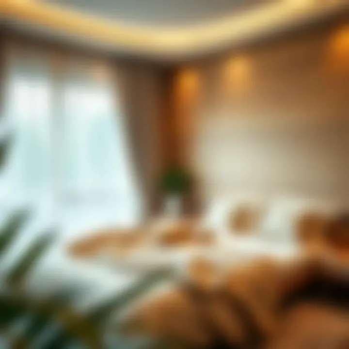 Inviting and Clean Bedroom Space A serene bedroom environment emphasizing cleanliness and comfort