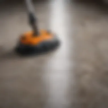 Cleaning tools arranged for tile floor maintenance