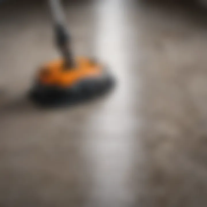 Cleaning tools arranged for tile floor maintenance