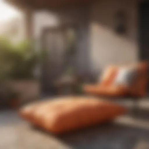 Vibrant outdoor patio cushions on a sunny day