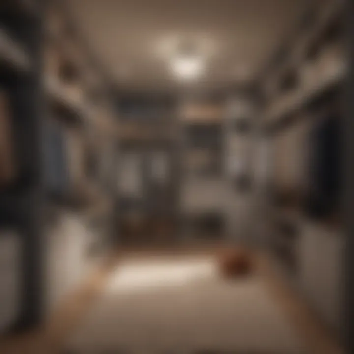 A well-organized closet showcasing orderly arrangements