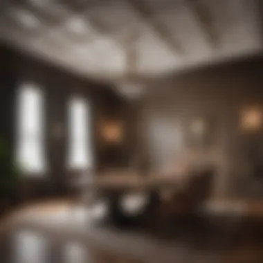 Before and after transformation using coffered wall panels