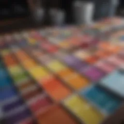 Vibrant color palette showcasing various paint samples