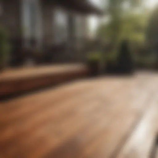 A beautifully maintained wooden deck showcasing the effects of a top-quality wood cleaner