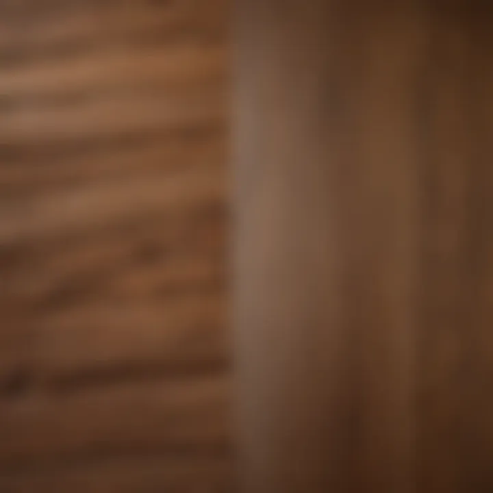 Close-up of natural wood texture before and after cleaning treatment
