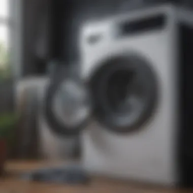 Washing Dark Clothes Washing machine filled with dark clothing