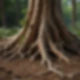 A close-up of intricate tree root systems