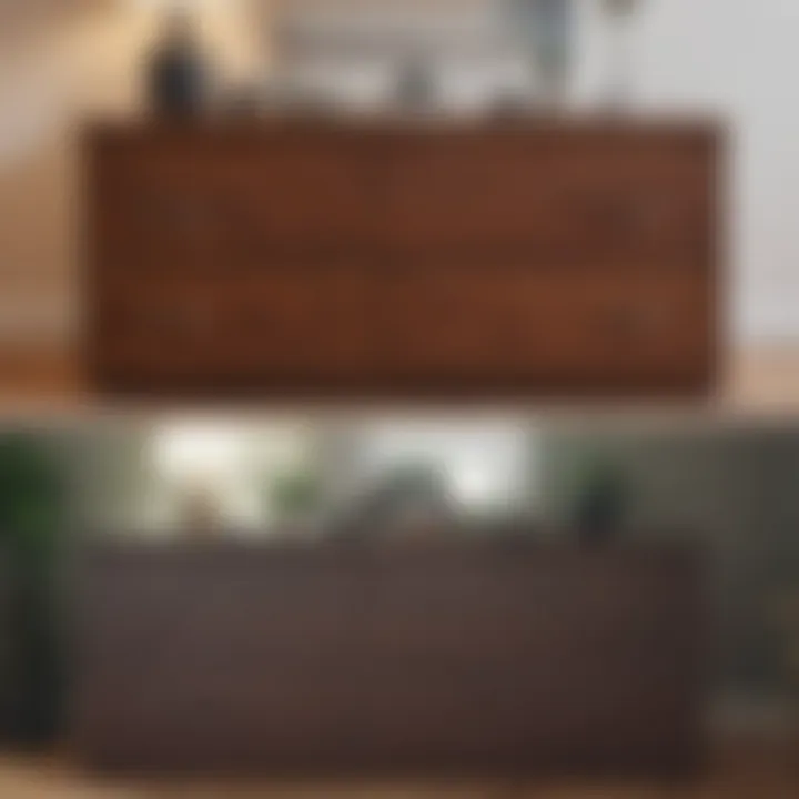Before and after comparison of a cluttered vs. organized dresser