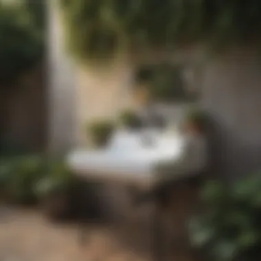 Stylish outdoor sink station integrated into a garden setting