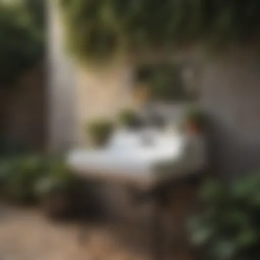 Stylish outdoor sink station integrated into a garden setting