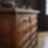 Elegant wooden furniture with an ink stain