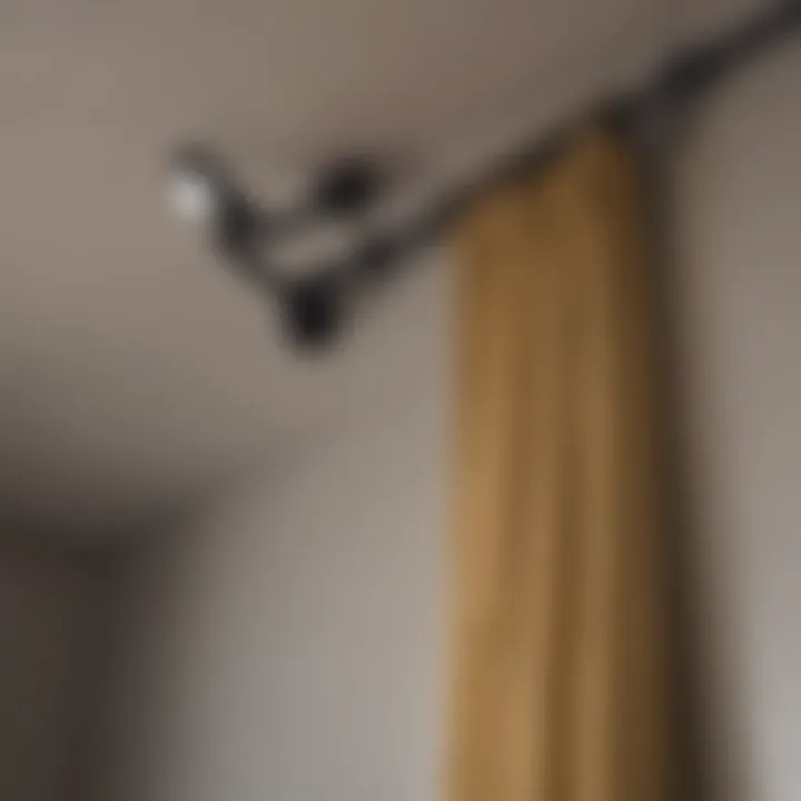 A diagram illustrating different types of curtain rod mounts