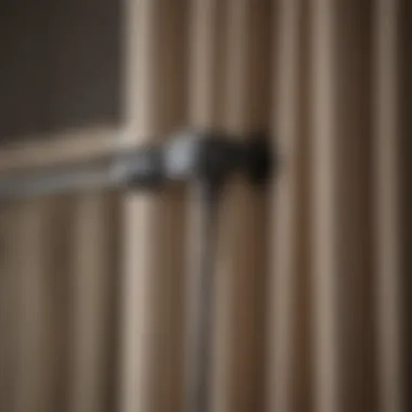 Close-up of curtain rod installation tools and materials