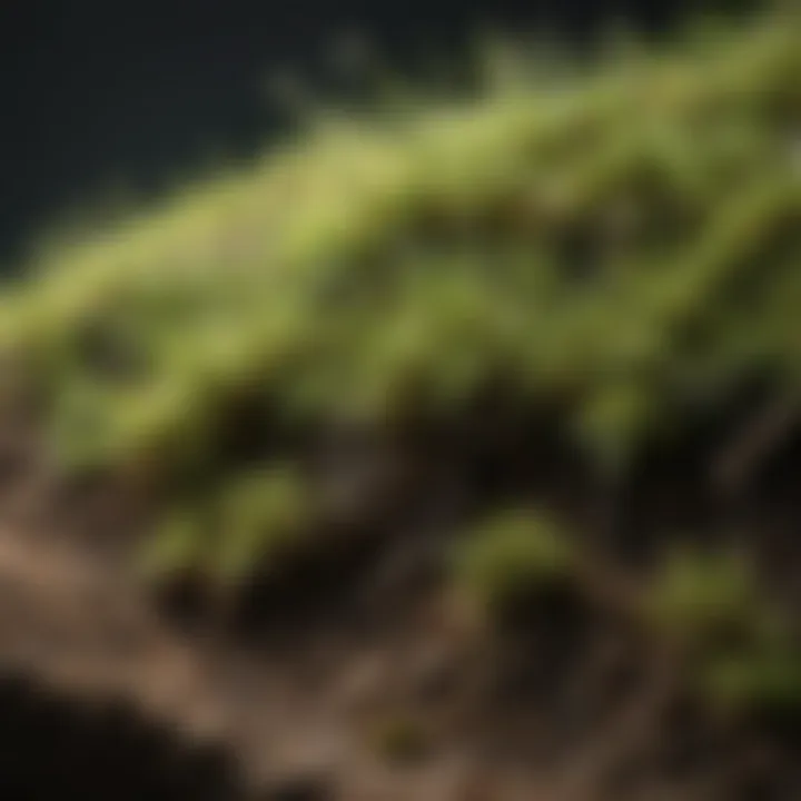 Close-up of moss growing in soil