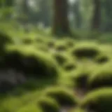 Lush green lawn with moss patches