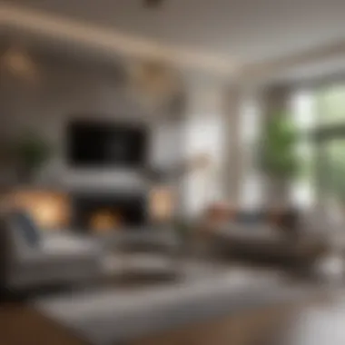 Layered Lighting in Modern Living Room Elegant living room showcasing layered lighting