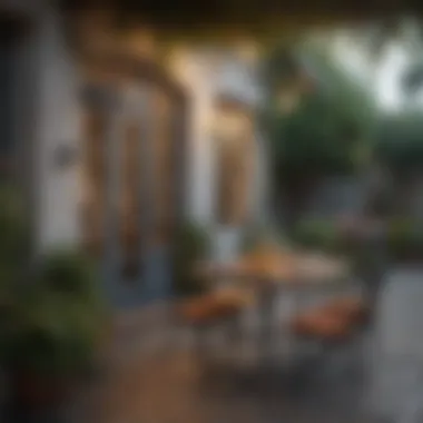 Charming Outdoor Dining Setup Charming outdoor dining setup with a bistro set