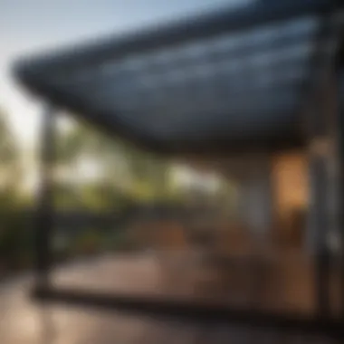 Modern Elegance: Deck Canopy Design Elegant deck canopy design showcasing modern architecture