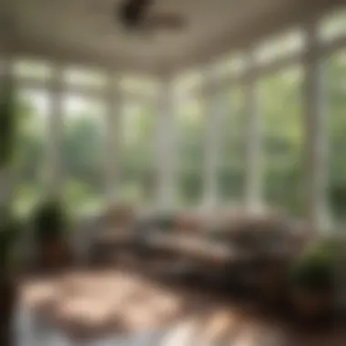 Stunning Sun Porch Design A picturesque sun porch design showcasing large windows and natural light
