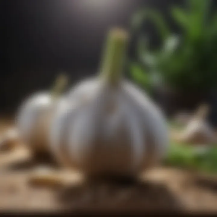 Harvested garlic ready for use