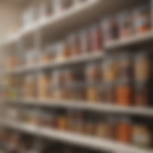 Organized pantry with clear containers showcasing various food items