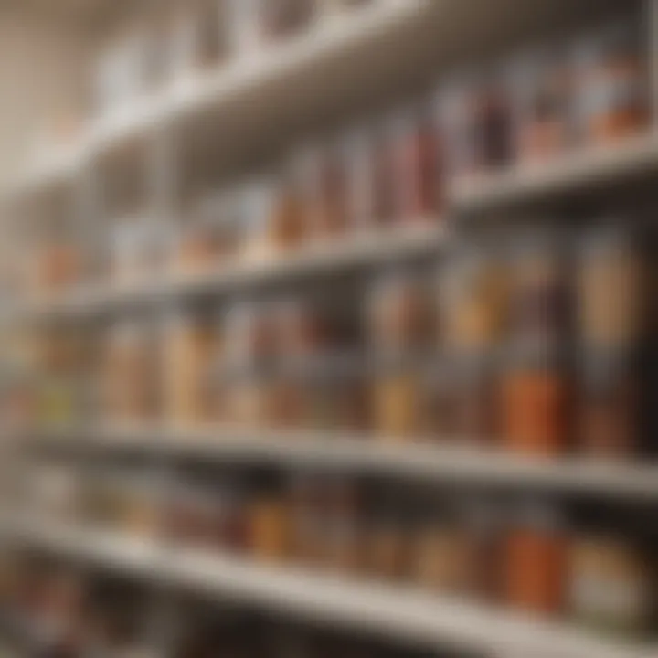 Organized pantry with clear containers showcasing various food items