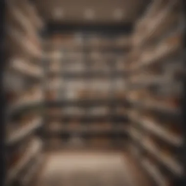 Stylish pantry layout with integrated shelving and decorative elements