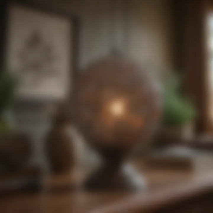 Decorative accents that enhance a country chic aesthetic.