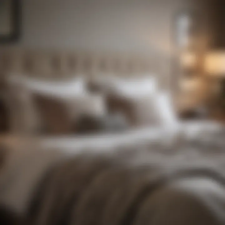 A beautifully arranged bed with decorative pillows and throws