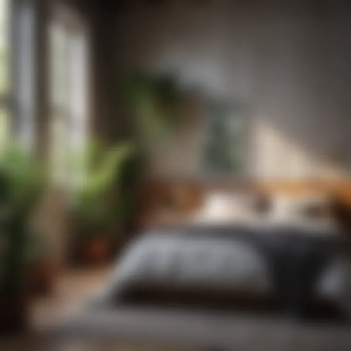 An inspiring bedroom featuring plants and natural textures