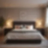 A serene bedroom with soft lighting and warm tones