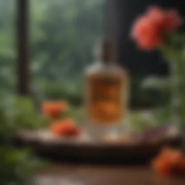 Natural Ingredients for Fragrance A beautifully arranged display of natural ingredients like herbs and flowers